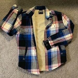 Shirt/jacket slightly worn. Size small from Express